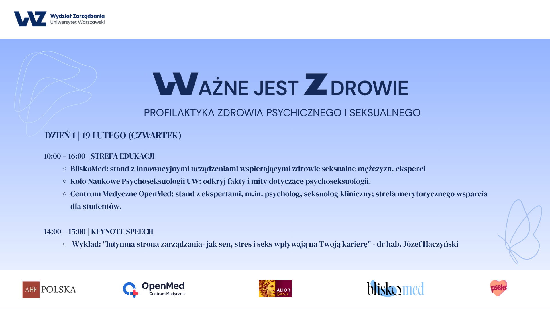 „Co manager powinien wiedzieć o zdrowiu seksualnym?” – profilaktyka zdrowia psychicznego i seksualnego „Ważne jest Zdrowie” już 19-20 lutego 2026!