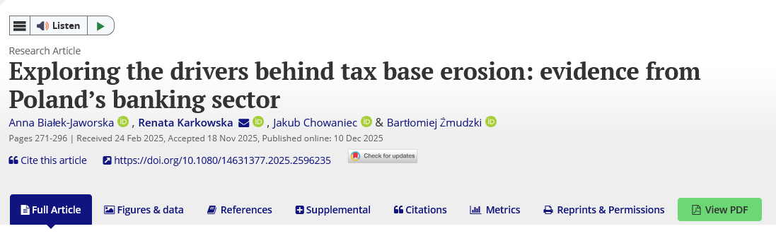 Dzielimy się informacją o nowej publikacji w czasopiśmie Post-Communist Economies, której jedną ze współautorek jest dr hab. Renata Karkowska, prof. UW
